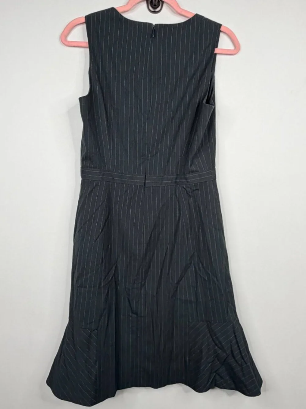 White House Black Market Pinstripe Square Neck Fit and Flare Dress 4 #A3962